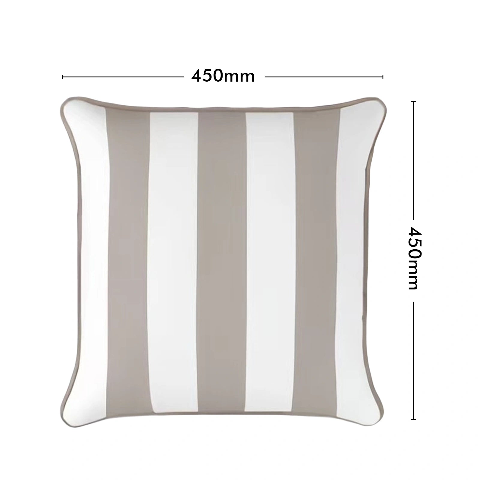 Mojo 45cm Cabana Stripe Grey Cushion Cover with Pipe