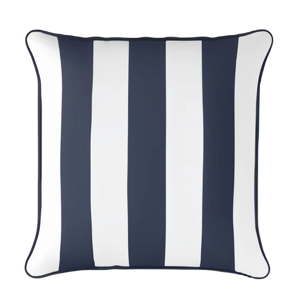 Mojo 45cm Cabana Stripe Navy Cushion Cover with Pipe