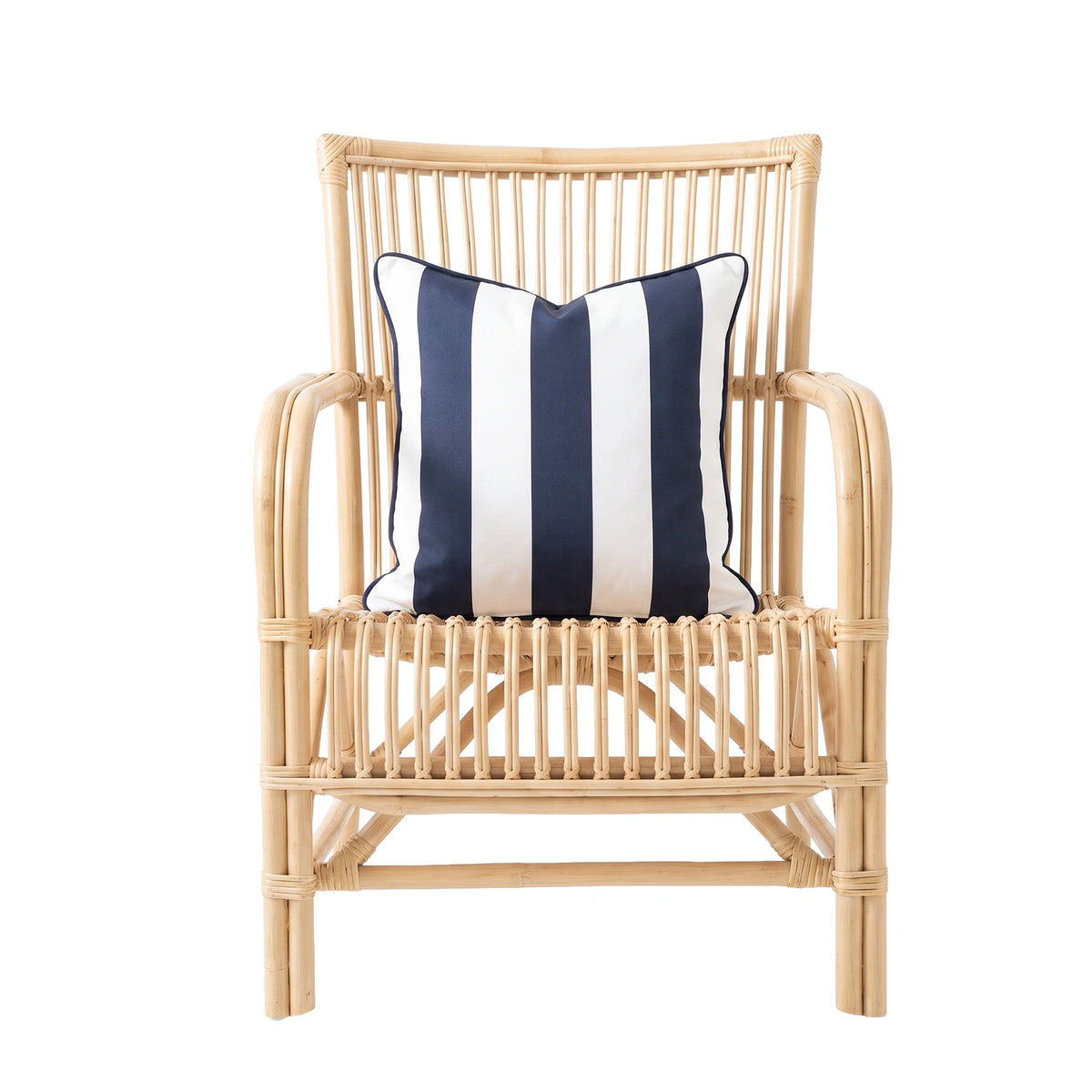 Mojo 45cm Cabana Stripe Navy Cushion Cover with Pipe