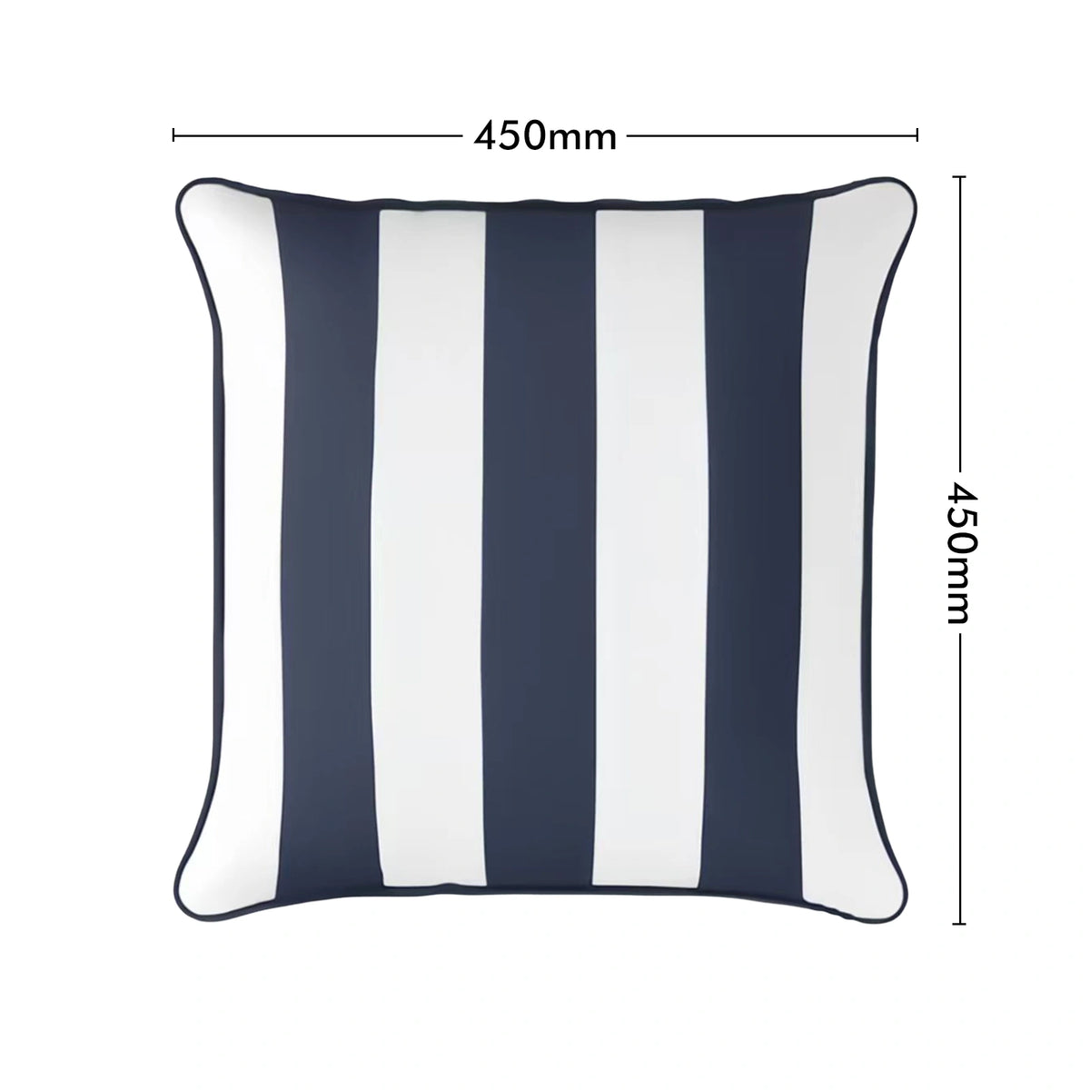 Mojo 45cm Cabana Stripe Navy Cushion Cover with Pipe