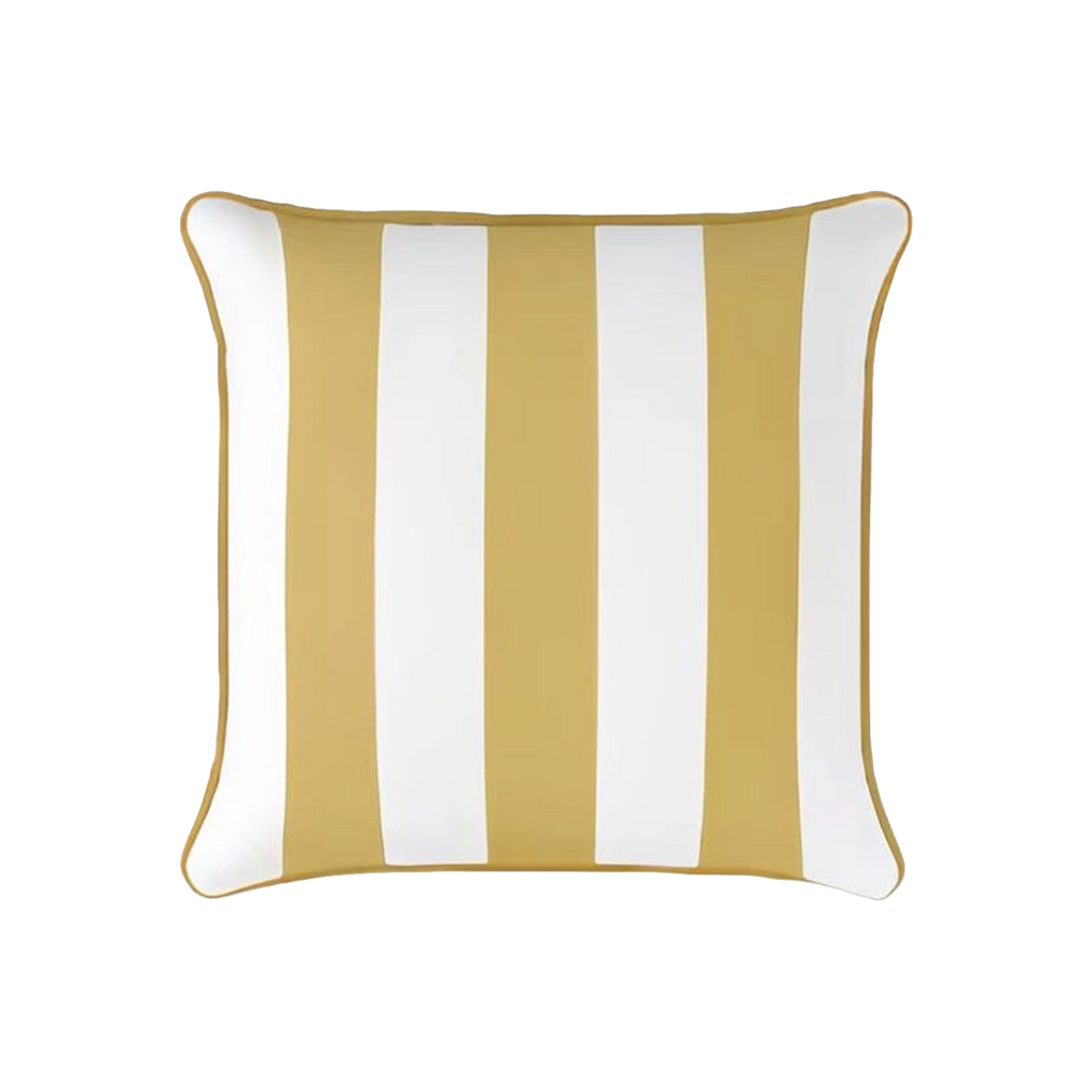 Mojo 45cm Cabana Stripe Yellow Cushion Cover with Pipe