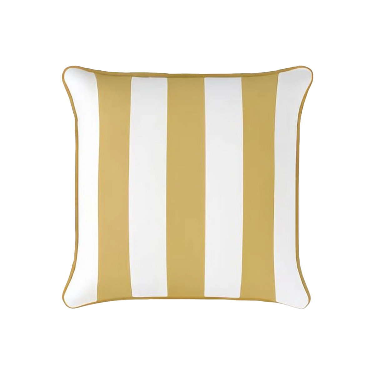 Mojo MJOC0365 45cm Cabana Stripe Yellow Cushion Cover with Pipe – piped yellow stripe outdoor cushion cover for alfresco styling