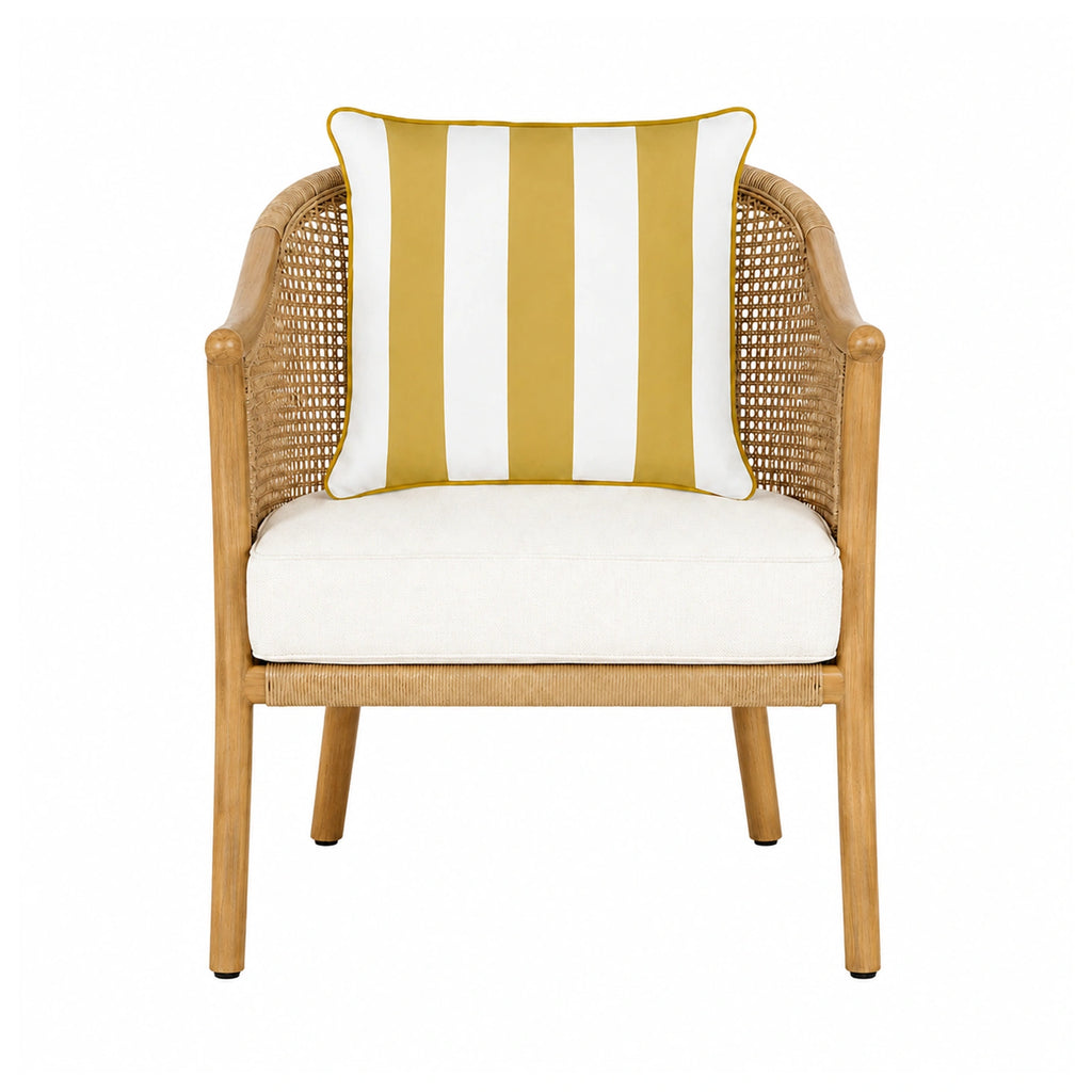 Mojo 45cm Cabana Stripe Yellow Cushion Cover with Pipe