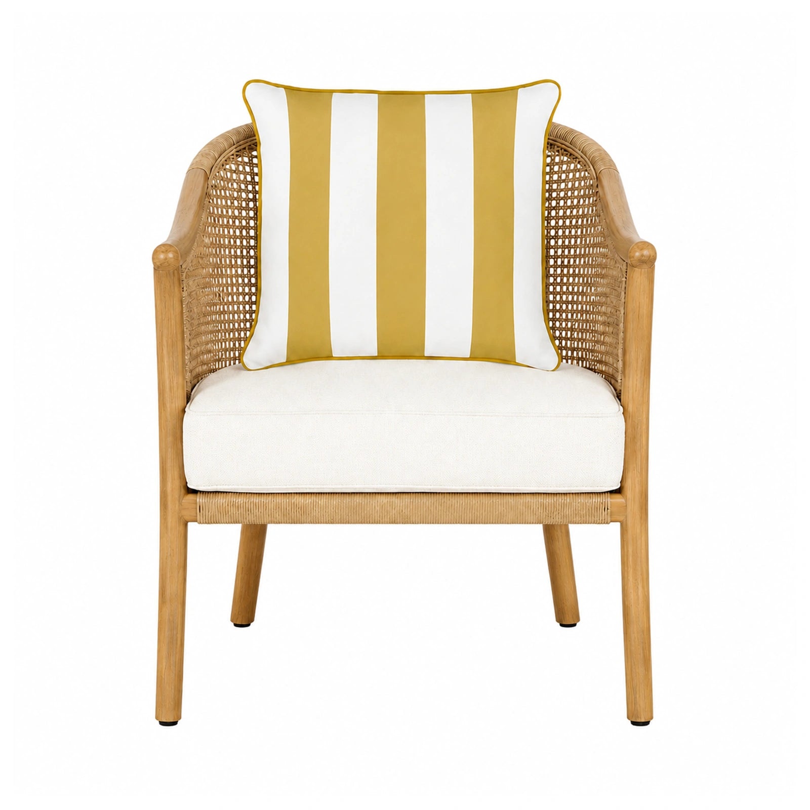 Mojo 45cm Cabana Stripe Yellow Cushion Cover with Pipe