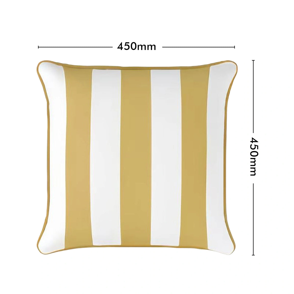 Mojo MJOC0365 45cm Cabana Stripe Yellow Cushion Cover with Pipe – piped yellow stripe outdoor cushion cover for alfresco styling