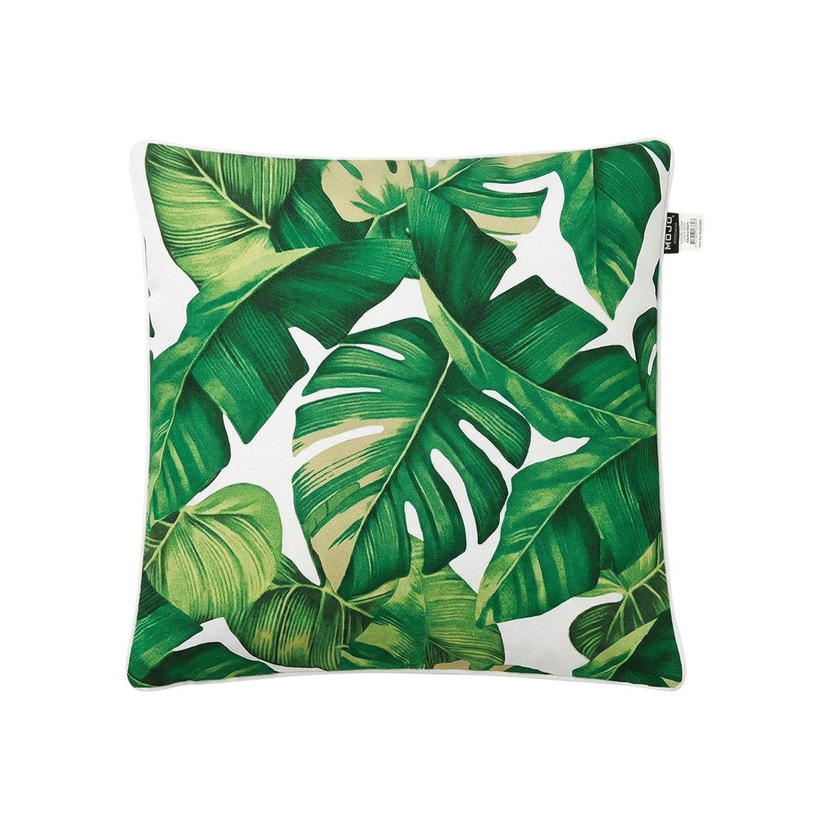 Mojo MJOC0359 45cm Foliage Cushion Cover with Pipe – botanical foliage piped outdoor cushion cover for garden furniture