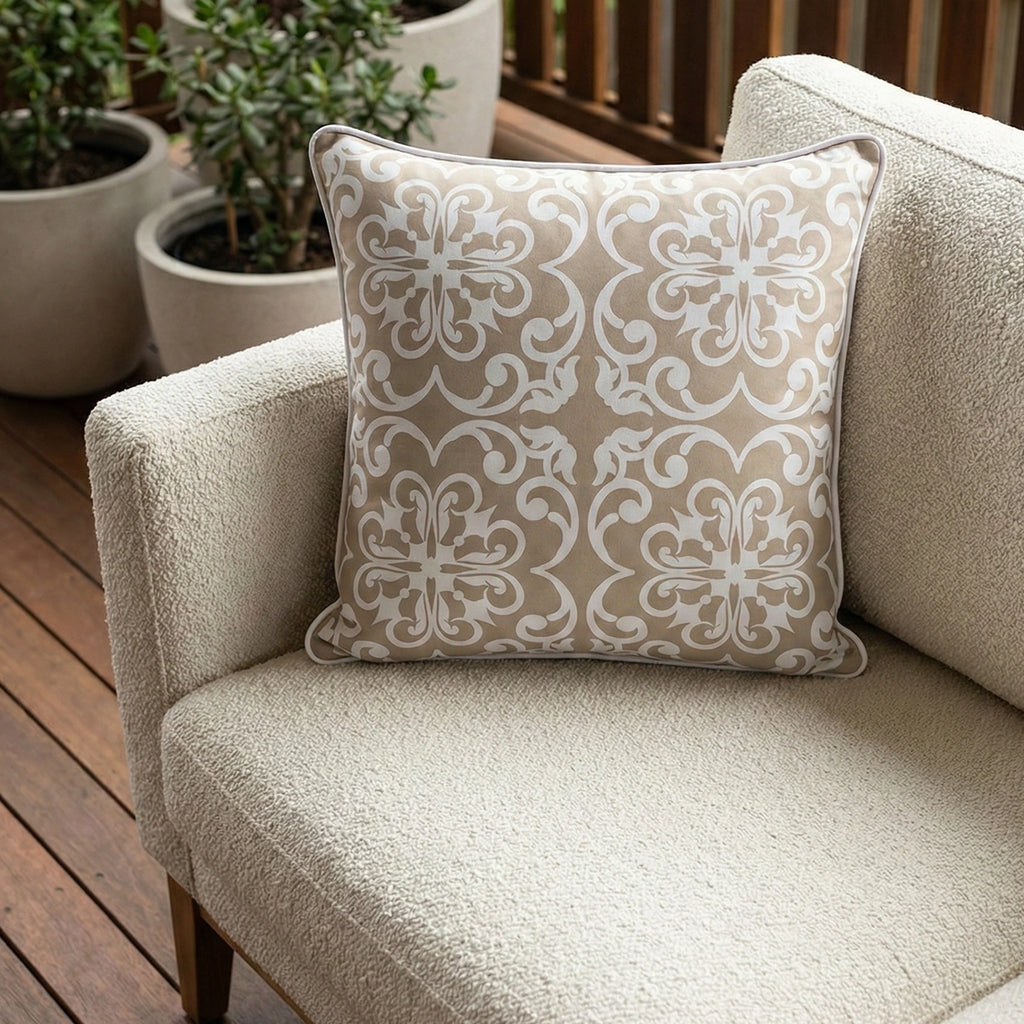 Mojo 45cm Moroccan Beige Cushion Cover with Pipe