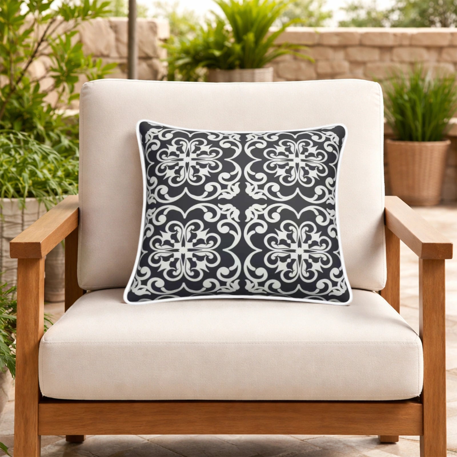 Mojo 45cm Moroccan Navy Cushion Cover with Pipe