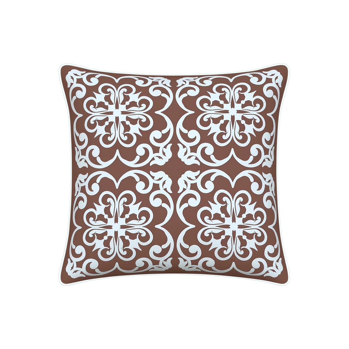 Mojo MJOC0358 45cm Moroccan Terracotta Cushion Cover with Pipe – piped terracotta Moroccan print outdoor cushion cover