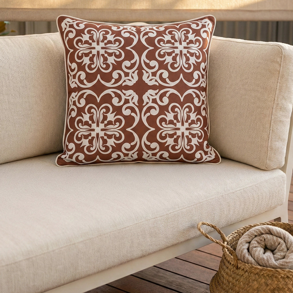Mojo 45cm Moroccan Terracotta Cushion Cover with Pipe