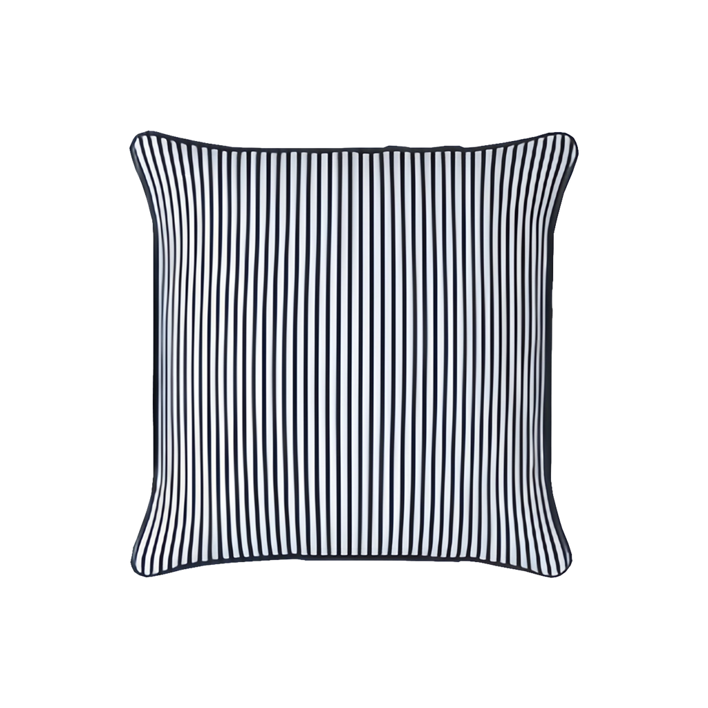 Mojo 45cm Pinstripe Navy Cushion Cover with Pipe