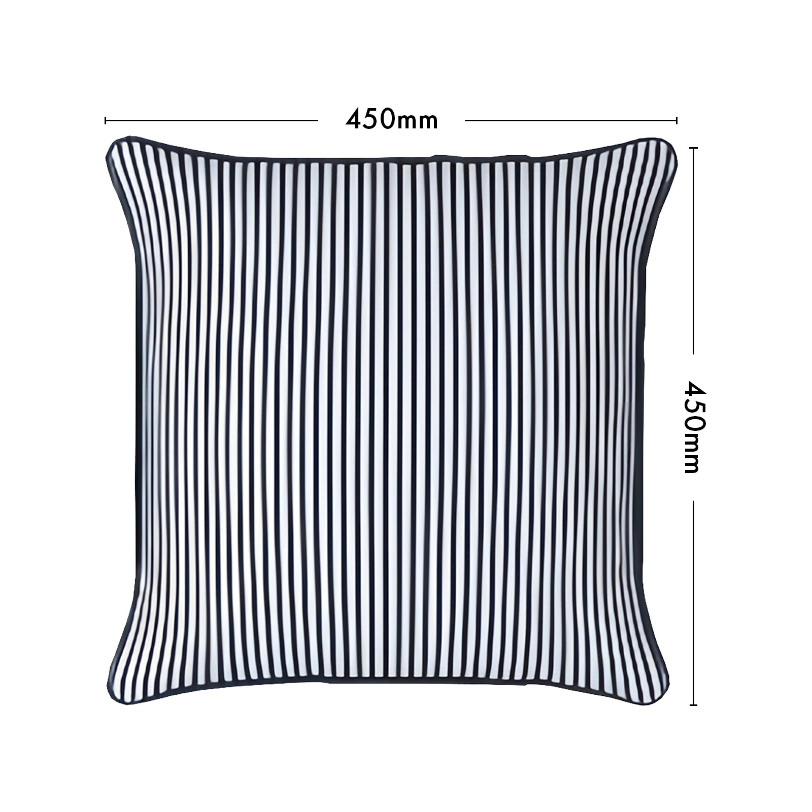 Mojo 45cm Pinstripe Navy Cushion Cover with Pipe