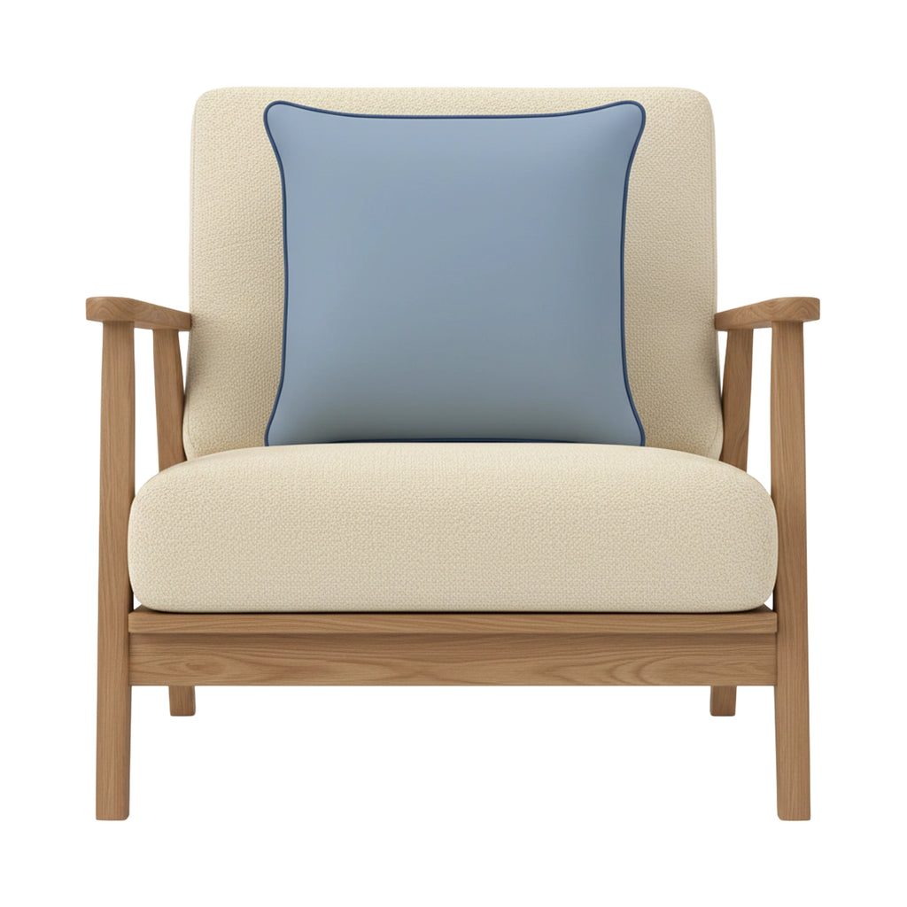 Mojo 45cm Solid Blue Cushion Cover With Pipe