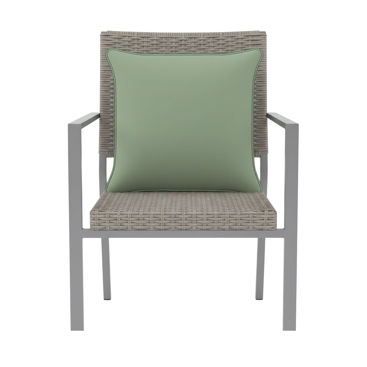 Mojo MJOC0382 45cm Solid Sage Cushion Cover with Pipe – calming piped solid sage green outdoor cushion cover
