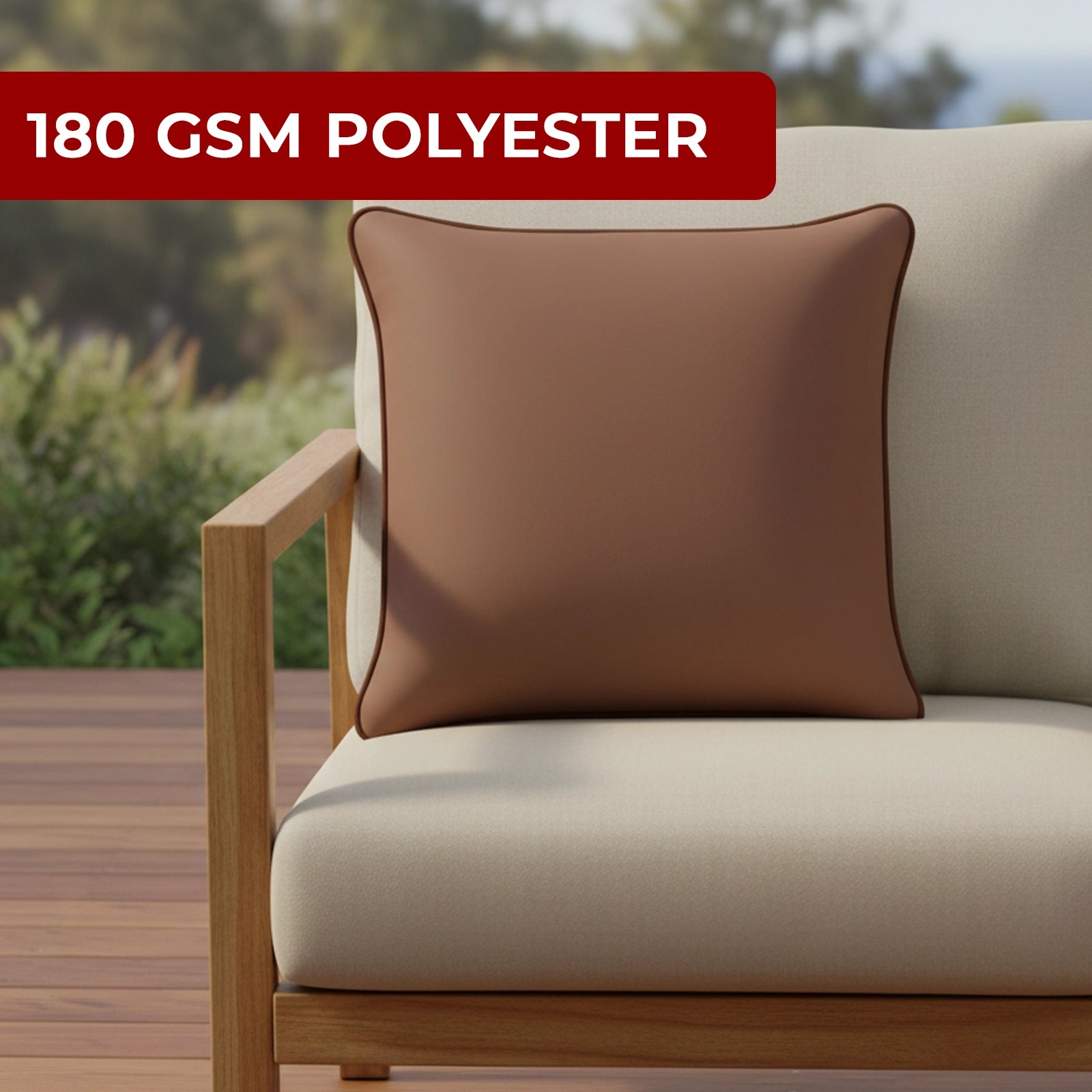 Mojo 45cm Solid Terracotta Cushion Cover With Pipe
