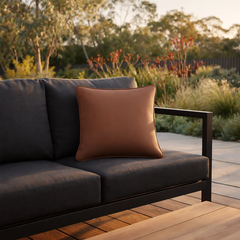 Mojo 45cm Solid Terracotta Cushion Cover With Pipe