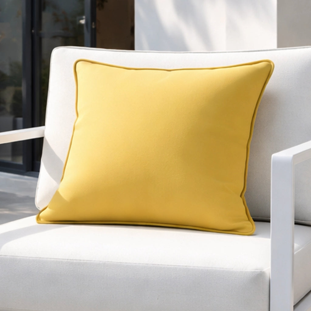 Mojo 45cm Solid Yellow Cushion Cover with Pipe