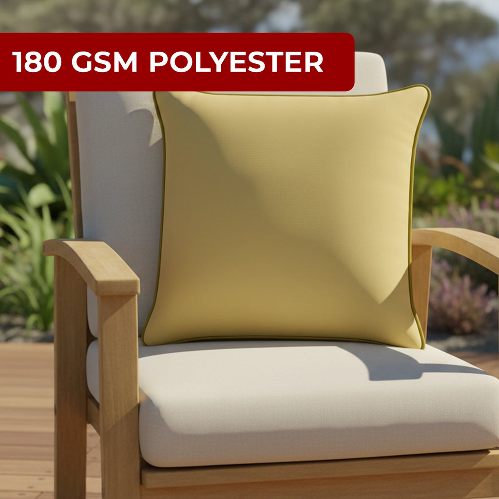 Mojo 45cm Solid Yellow Cushion Cover with Pipe