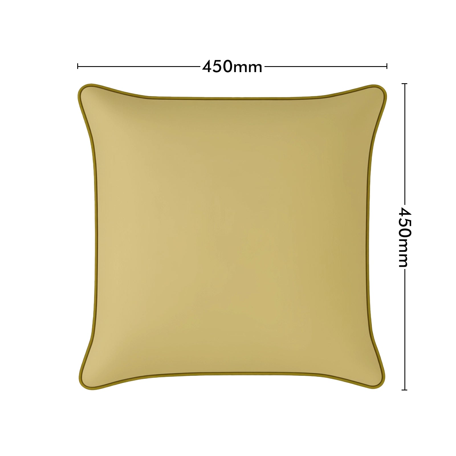 Mojo 45cm Solid Yellow Cushion Cover with Pipe