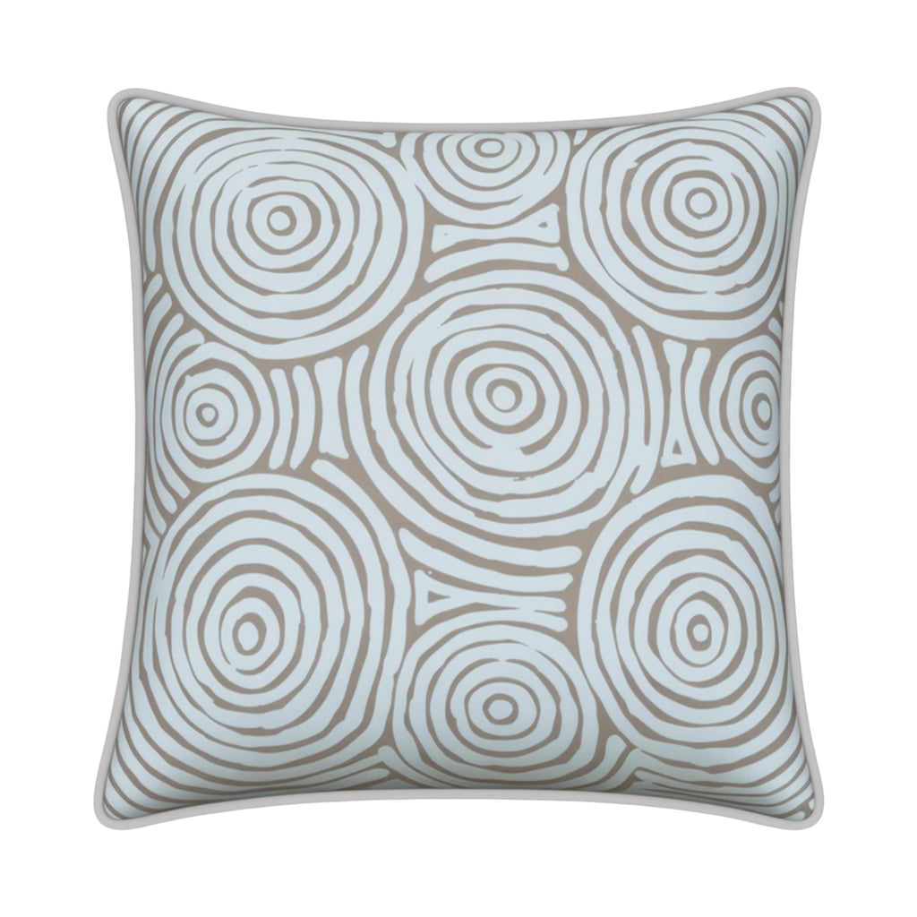 Mojo 45cm Warlu Beige Circles Cushion Cover with Pipe