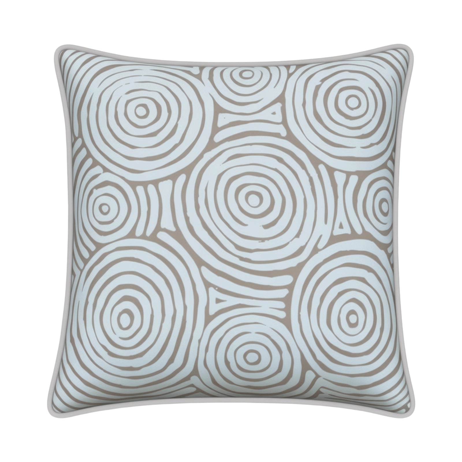 Mojo 45cm Warlu Beige Circles Cushion Cover with Pipe