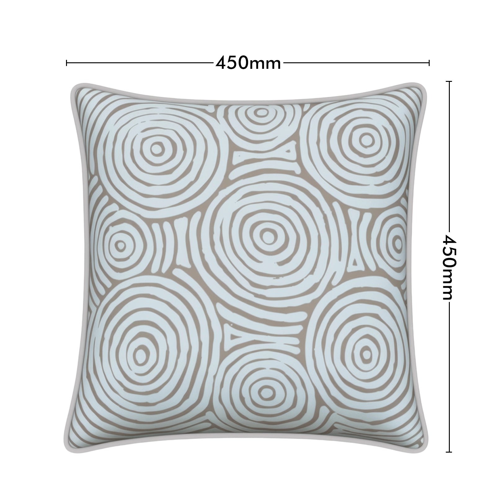 Mojo 45cm Warlu Beige Circles Cushion Cover with Pipe