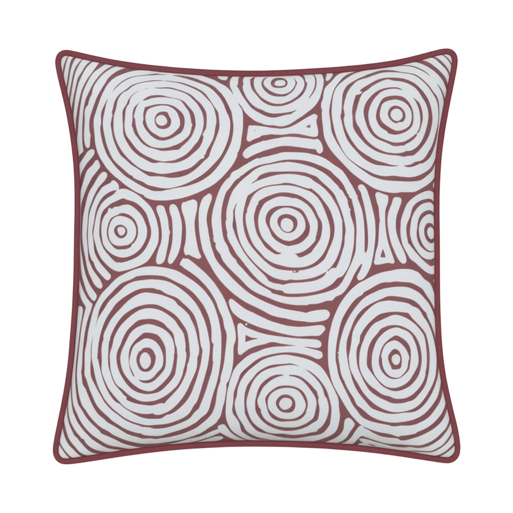 Mojo 45cm Warlu Terracotta Circles Cushion Cover with Pipe