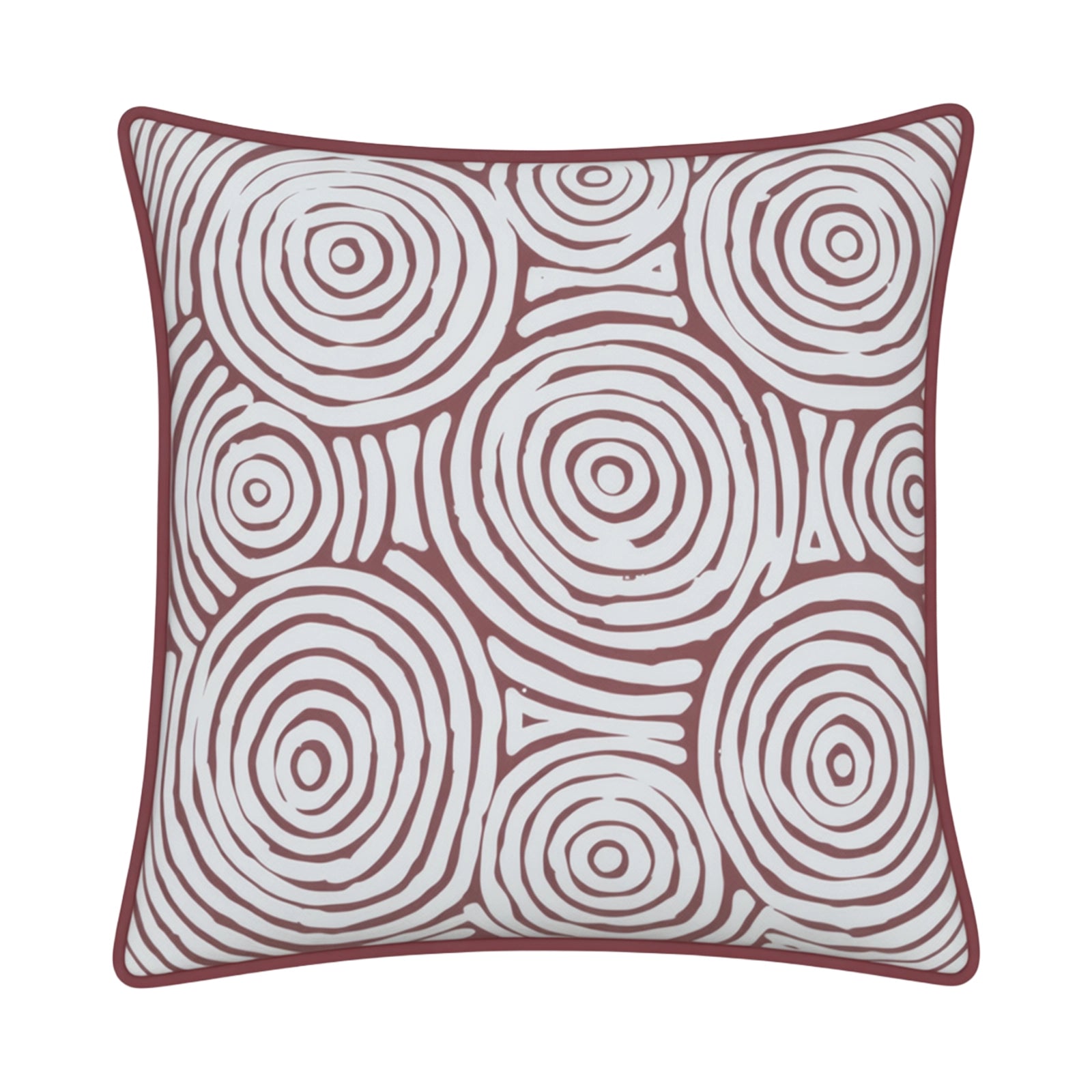 Mojo 45cm Warlu Terracotta Circles Cushion Cover with Pipe