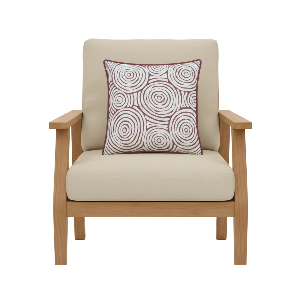 Mojo 45cm Warlu Terracotta Circles Cushion Cover with Pipe