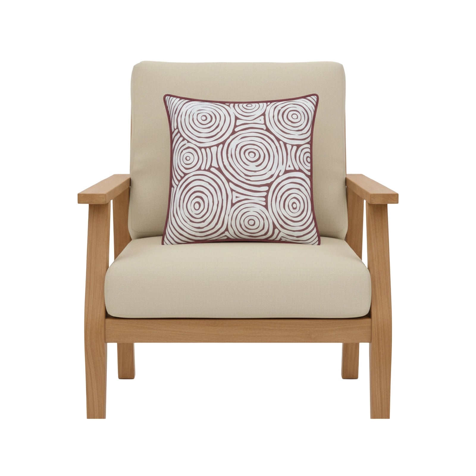 Mojo 45cm Warlu Terracotta Circles Cushion Cover with Pipe