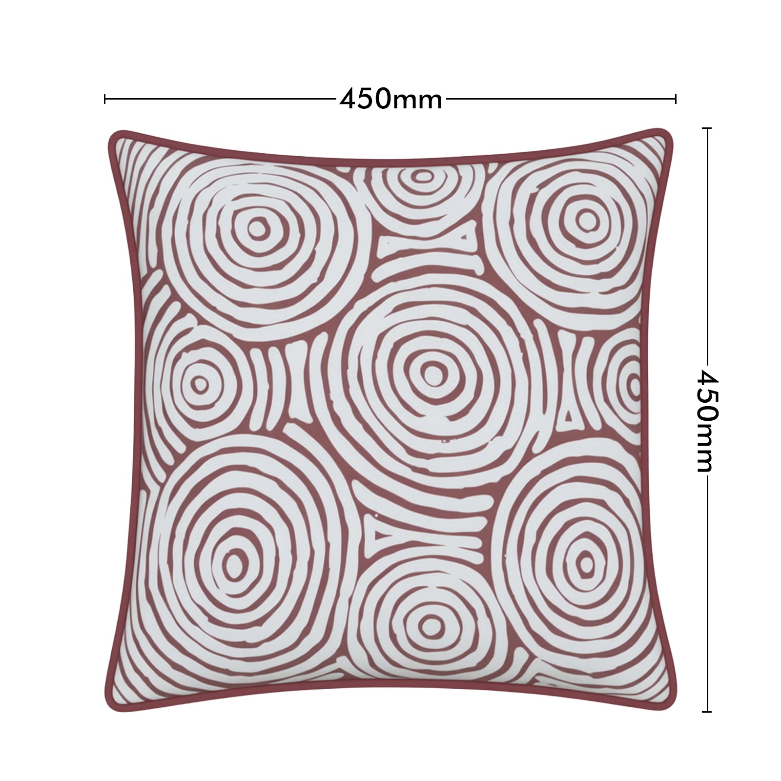 Mojo 45cm Warlu Terracotta Circles Cushion Cover with Pipe