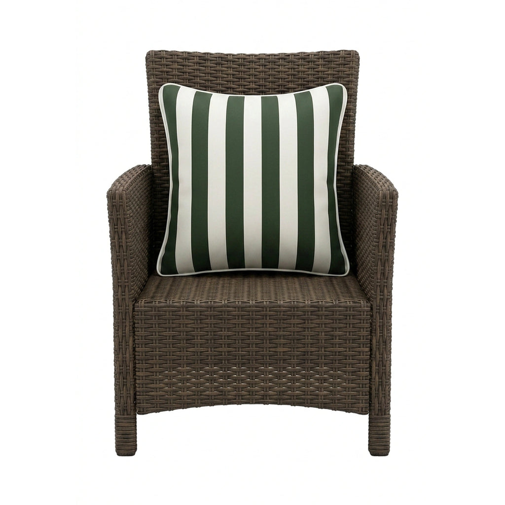Mojo 60cm Cabana Stripe Green Cushion Cover with Pipe