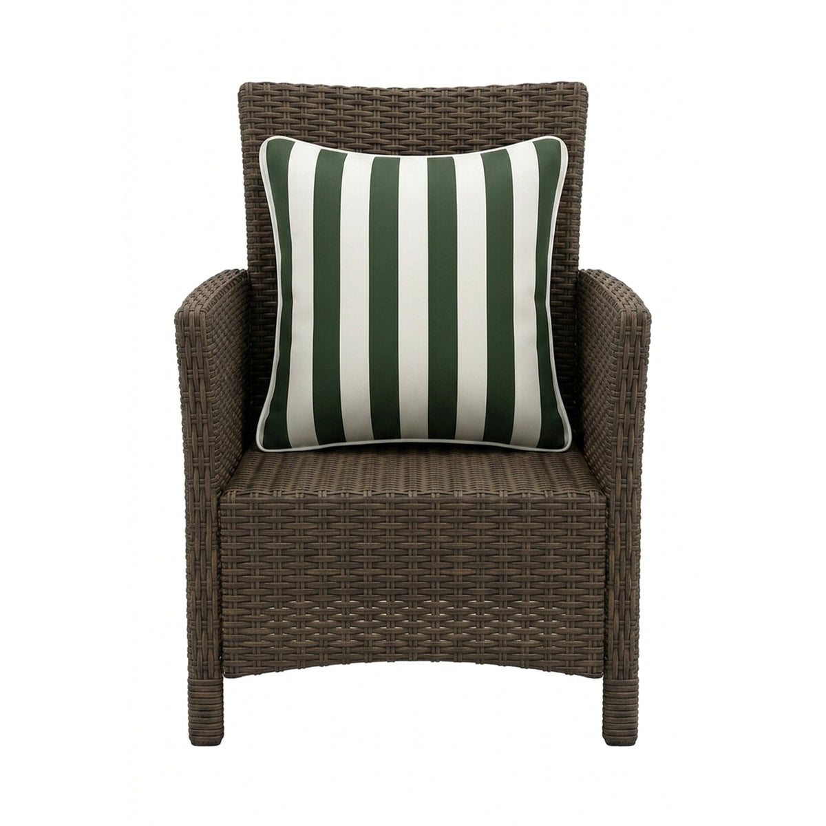 Mojo MJOC0364 60cm Cabana Stripe Green Cushion Cover with Pipe – large piped green stripe outdoor cushion cover