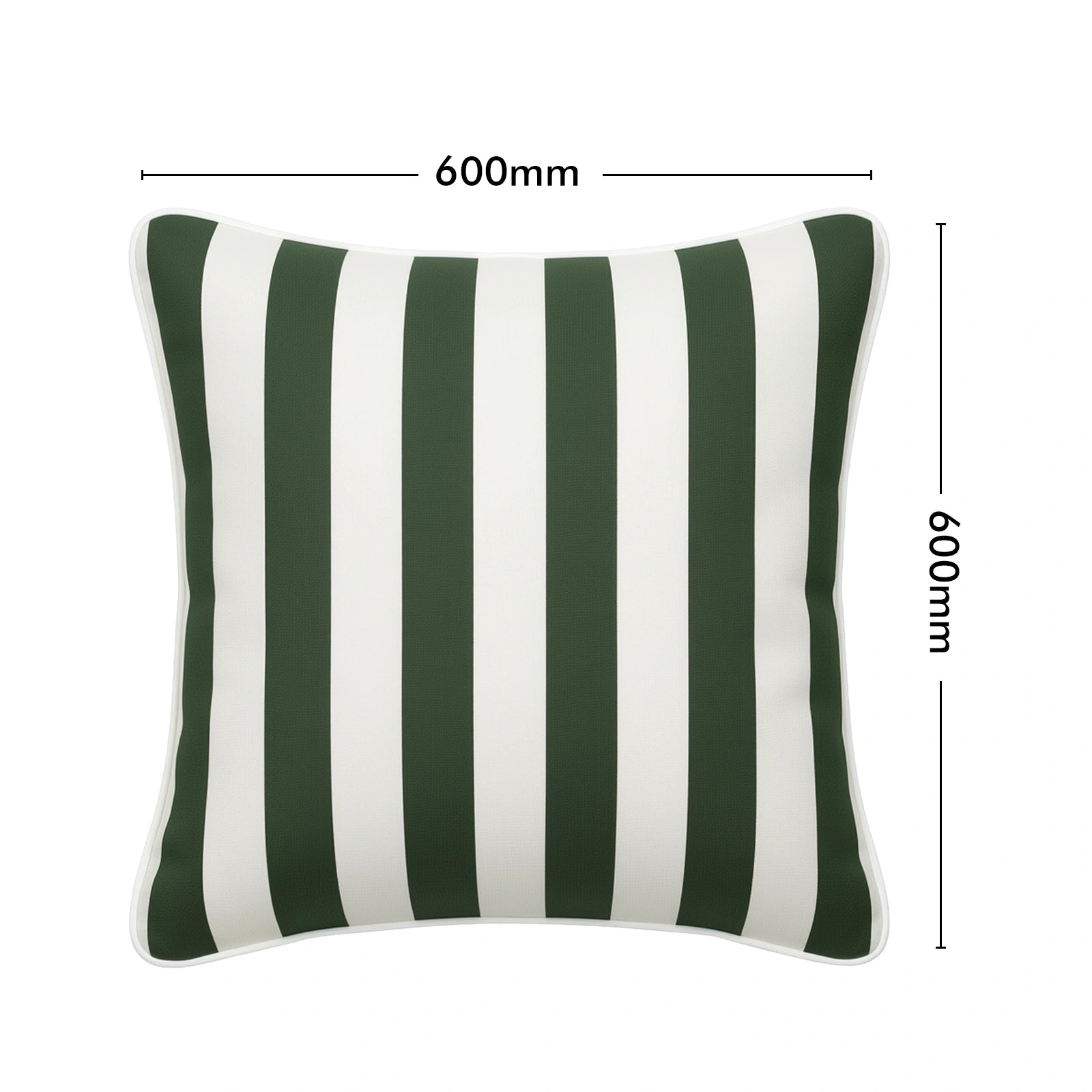 Mojo 60cm Cabana Stripe Green Cushion Cover with Pipe
