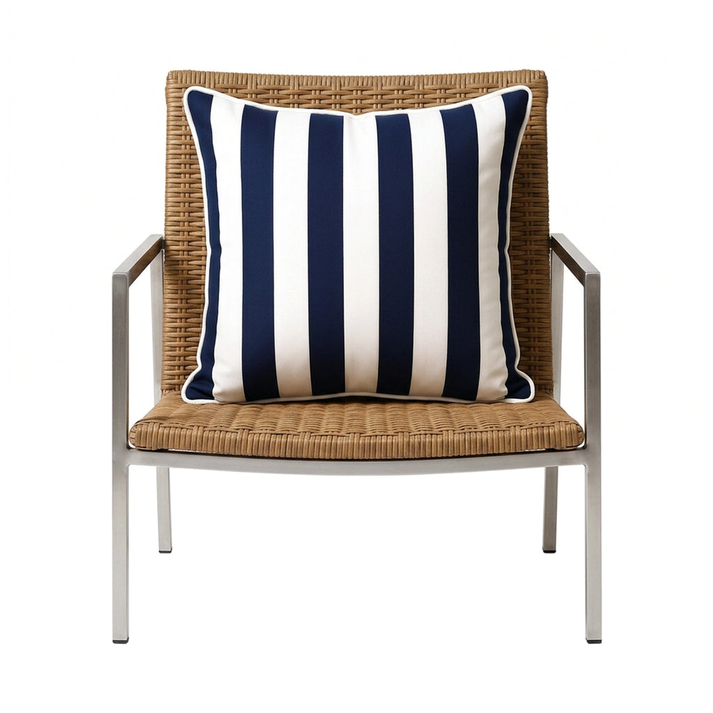 Mojo 60cm Cabana Stripe Navy Cushion Cover with Pipe