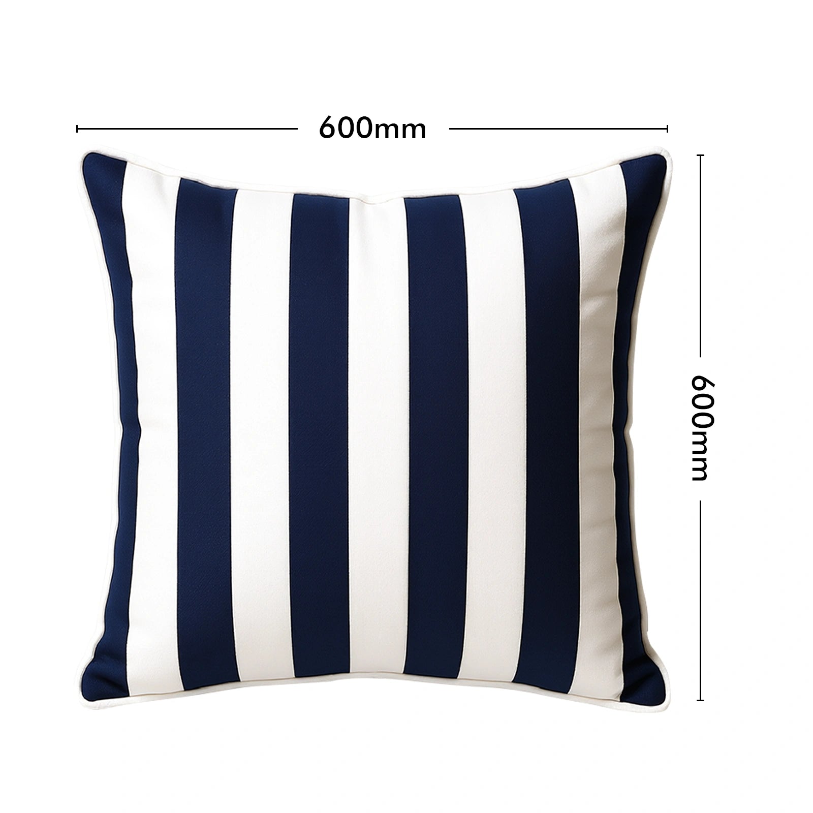 Mojo 60cm Cabana Stripe Navy Cushion Cover with Pipe