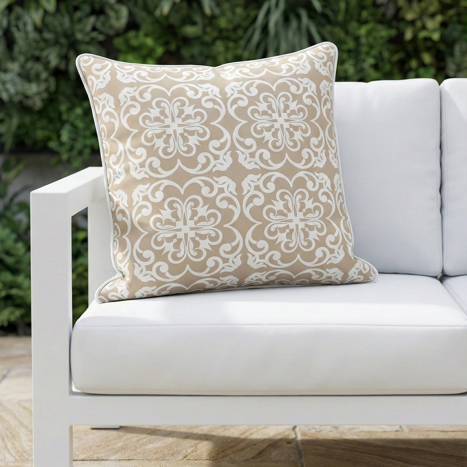 Mojo 60cm Moroccan Beige Cushion Cover with Pipe