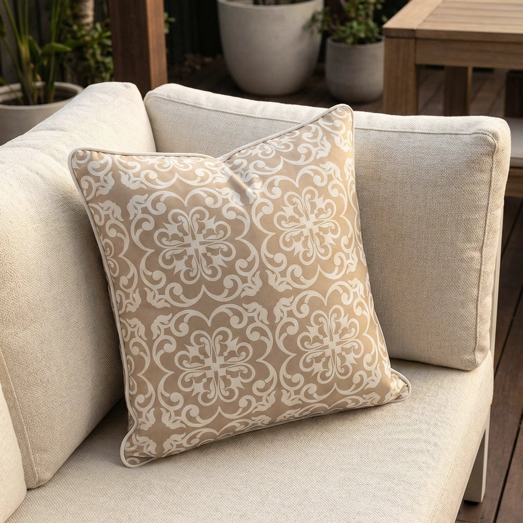 Mojo 60cm Moroccan Beige Cushion Cover with Pipe