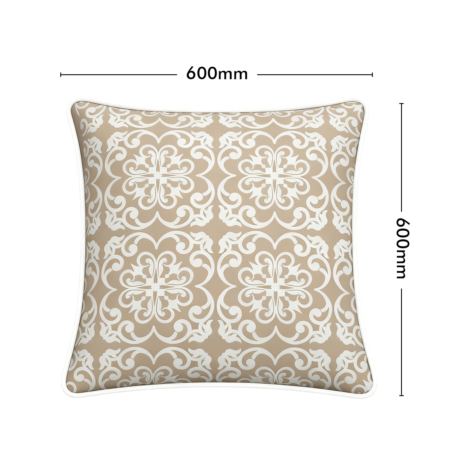 Mojo 60cm Moroccan Beige Cushion Cover with Pipe