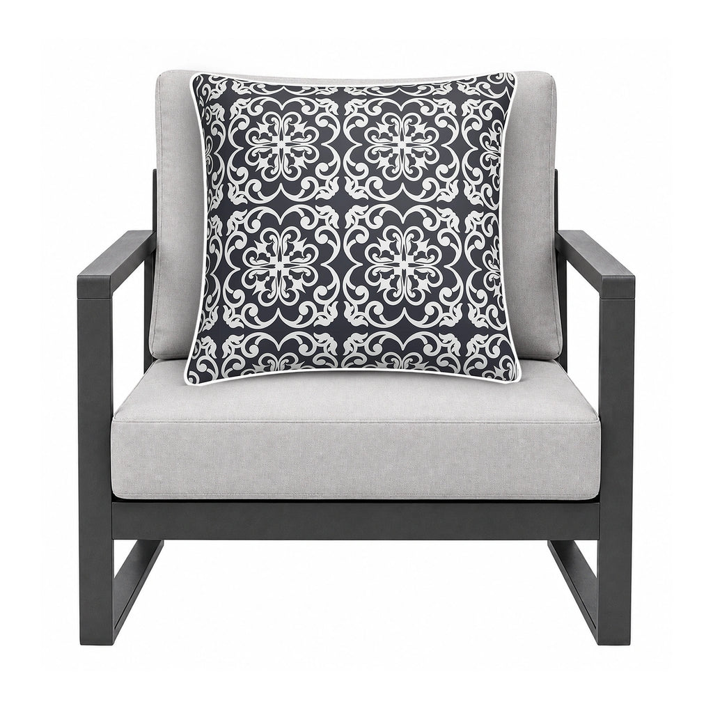 Mojo 60cm Moroccan Navy Cushion Cover with Pipe