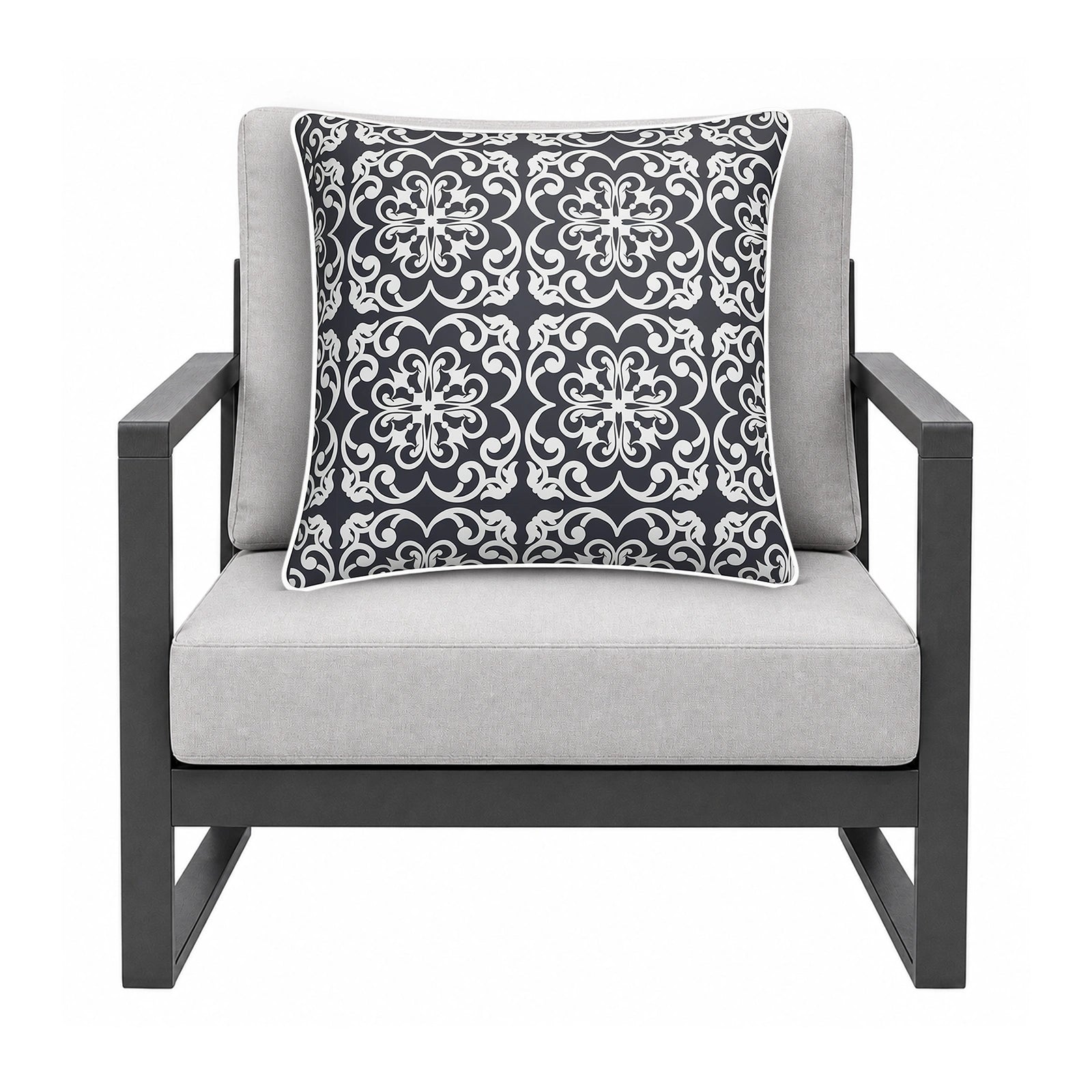 Mojo 60cm Moroccan Navy Cushion Cover with Pipe