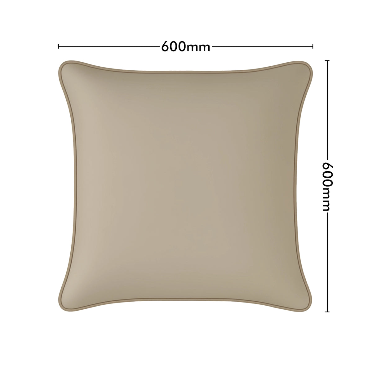 Mojo MJOC0380 60cm Solid Beige Cushion Cover with Pipe – large piped solid beige outdoor cushion cover