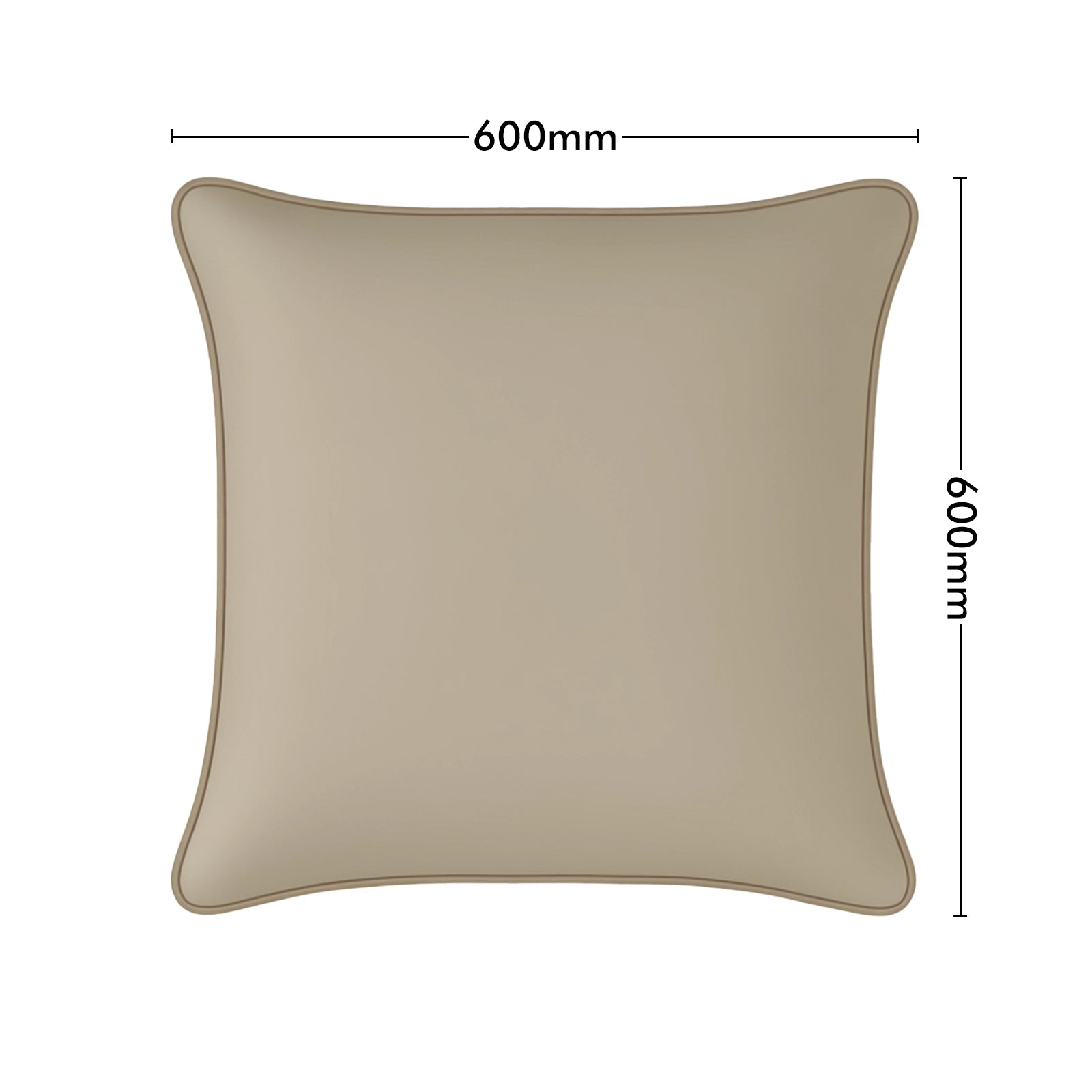 Mojo 60cm Solid Beige Cushion Cover with Pipe