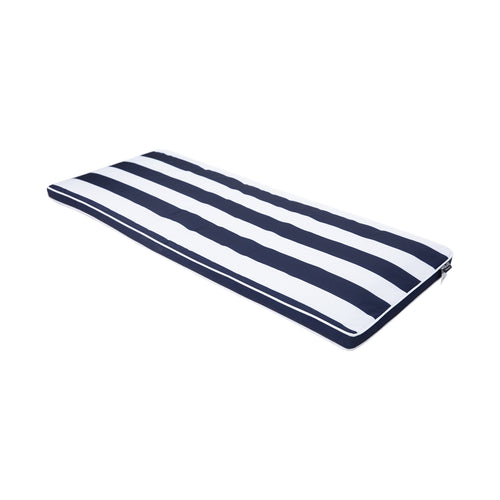 Mojo 116cm Blue & White Cabana Stripe Navy Outdoor Bench Cushion