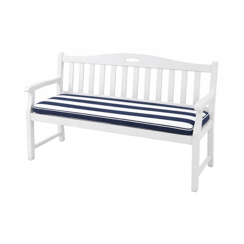 Mojo 116cm Blue & White Cabana Stripe Navy Outdoor Bench Cushion