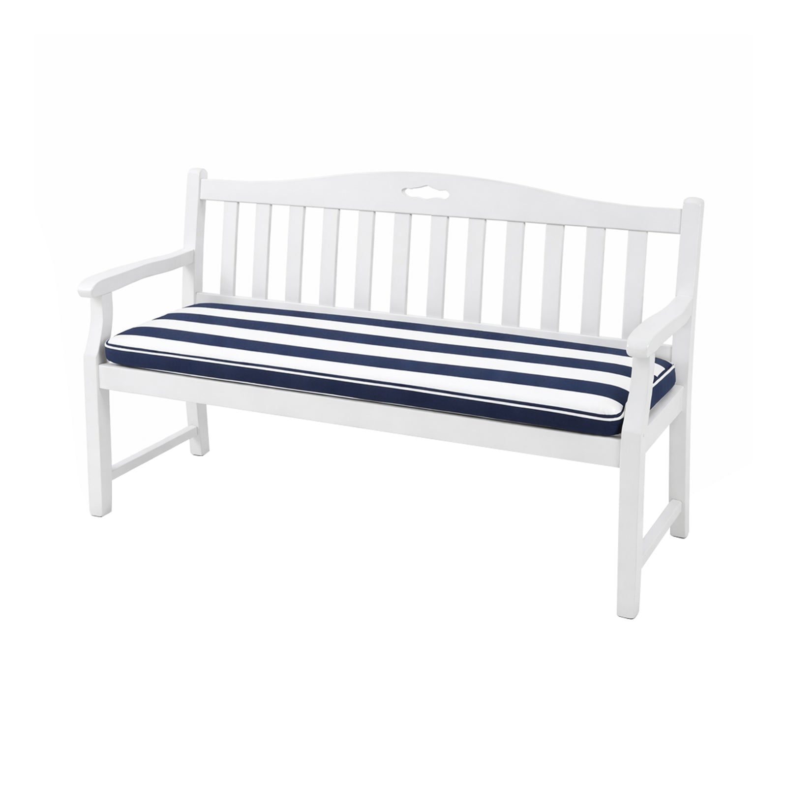 Mojo 116cm Blue & White Cabana Stripe Navy Outdoor Bench Cushion