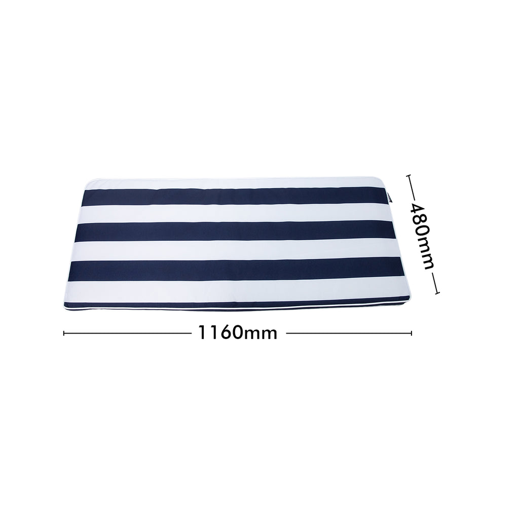 Mojo 116cm Blue & White Cabana Stripe Navy Outdoor Bench Cushion