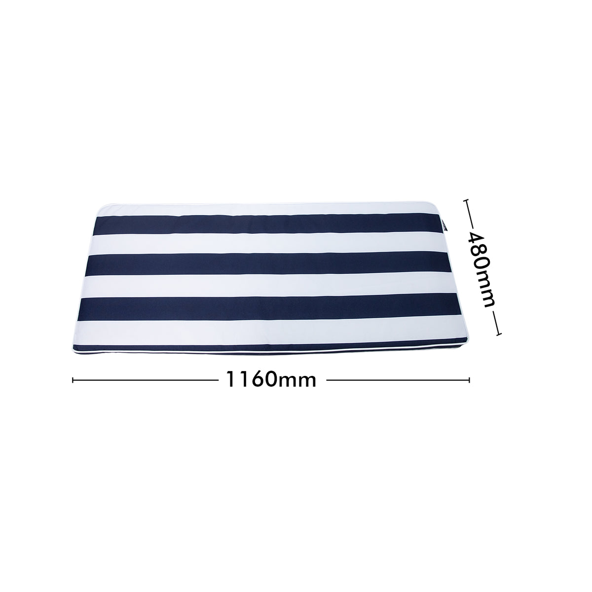 Mojo MJOC0406 Cabana Stripe Navy Outdoor Bench Cushion – weather-resistant navy stripe cushion for outdoor benches and settees