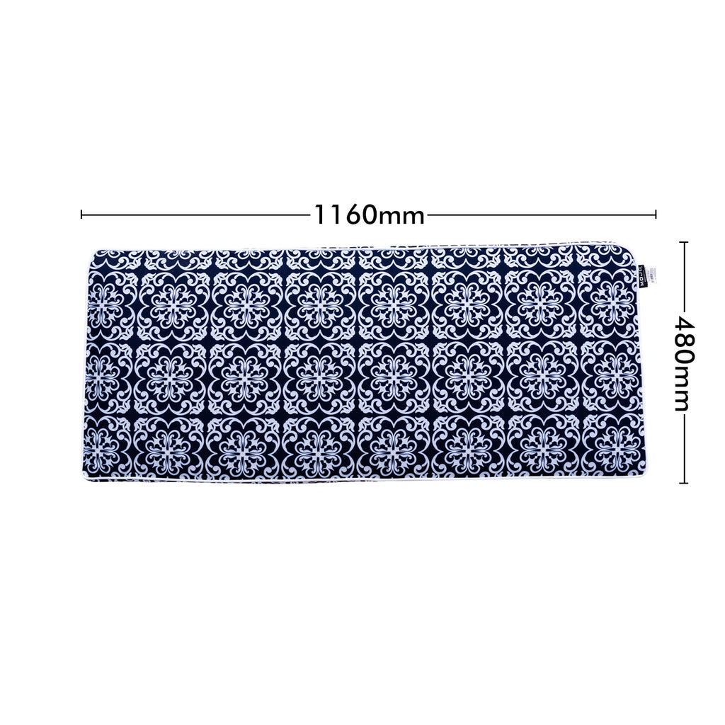 Mojo 116cm Blue & White Moroccan Navy Outdoor Bench Cushion