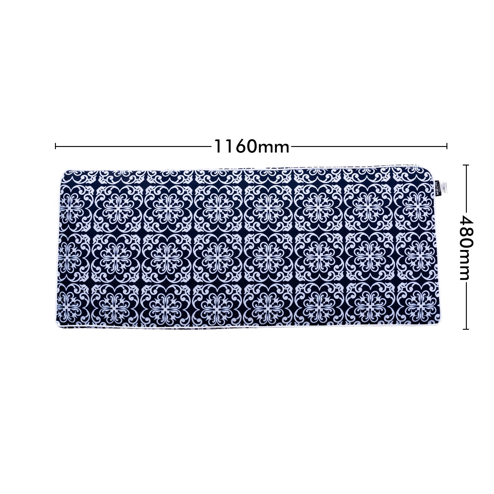 Mojo 116cm Blue & White Moroccan Navy Outdoor Bench Cushion